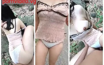 หลุดสาวนมใหญ่ไปเย็ดแตกในคาป่า