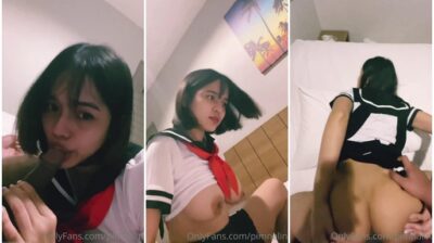หลุด Onlyfans pimnalin น้องเมจิกใส่ชุดคอสเพลย์นักเรียนญี่ปุ่น จับผัวดูดควยดุ้นดำๆ ก่อนขึ้นขย่มควยเย็ดสดคาชุด แหกหีเย็ดบี้นมซอยหีจนแตกในคาจิ๋ม